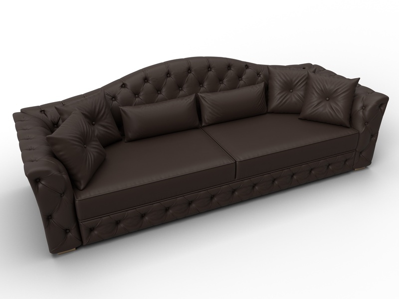 Диван прямой Артис, Экокожа, Черный