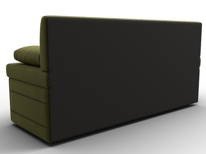 Диван кухонный прямой Лео, Микровельвет, Зеленый