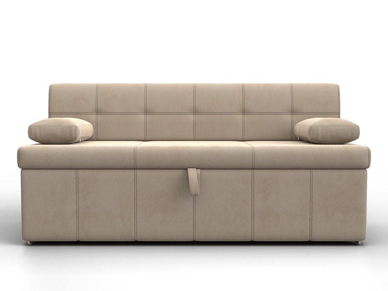 Диван кухонный прямой Лео, Велюр, SEVEN 729 бежевый