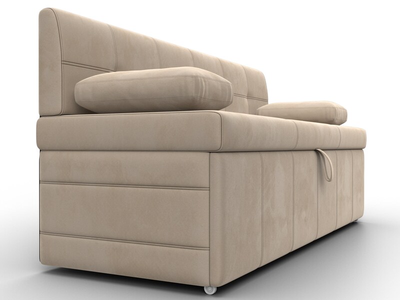 Диван кухонный прямой Лео, Велюр, SEVEN 729 бежевый