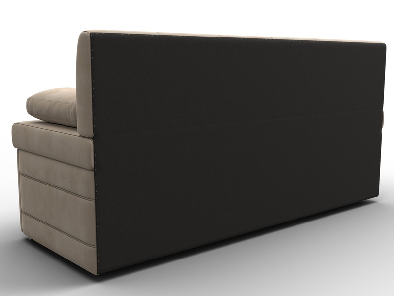 Диван кухонный прямой Лео, Велюр, SEVEN 729 бежевый