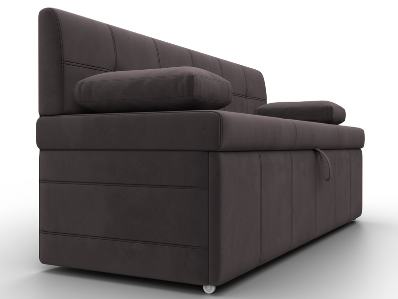 Диван кухонный прямой Лео, Велюр, SEVEN 727 коричневый