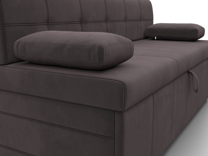 Диван кухонный прямой Лео, Велюр, SEVEN 727 коричневый