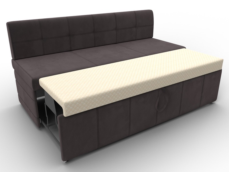 Диван кухонный прямой Лео, Велюр, SEVEN 727 коричневый