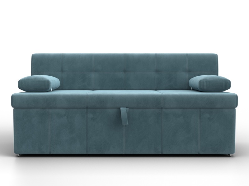 Диван кухонный прямой Лео, Велюр, SEVEN 113 бирюзовый