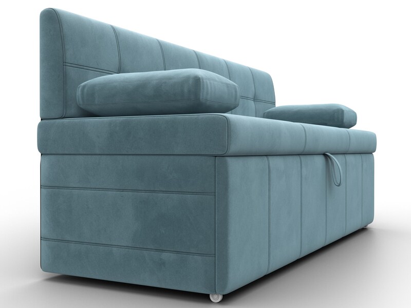 Диван кухонный прямой Лео, Велюр, SEVEN 113 бирюзовый