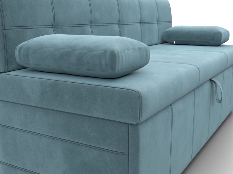 Диван кухонный прямой Лео, Велюр, SEVEN 113 бирюзовый