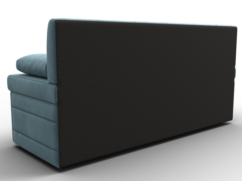 Диван кухонный прямой Лео, Велюр, SEVEN 113 бирюзовый