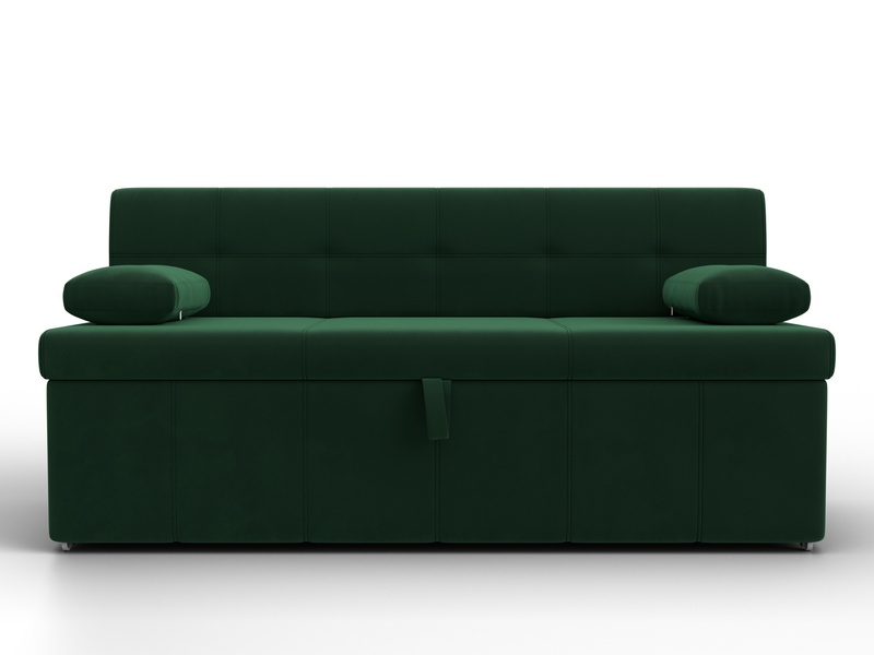 Диван кухонный прямой Лео, Велюр, SEVEN 626 зеленый