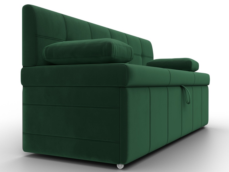 Диван кухонный прямой Лео, Велюр, SEVEN 626 зеленый