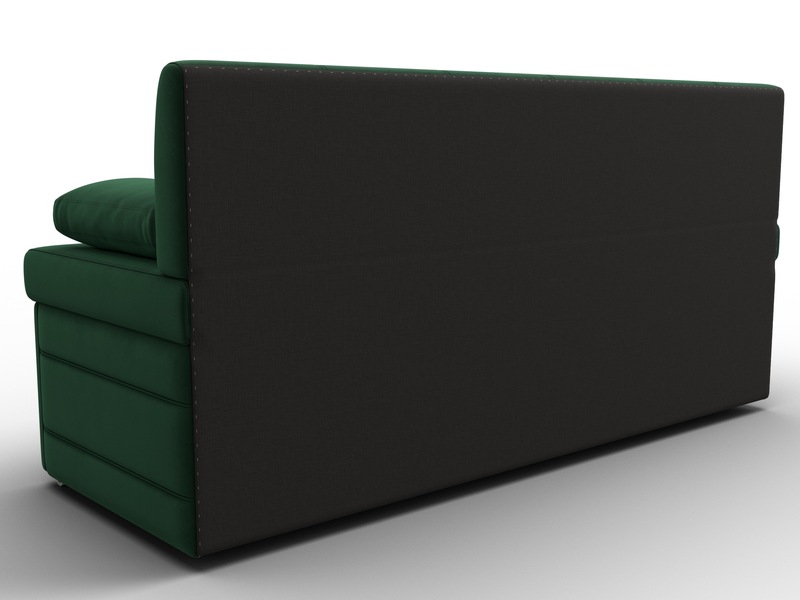 Диван кухонный прямой Лео, Велюр, SEVEN 626 зеленый
