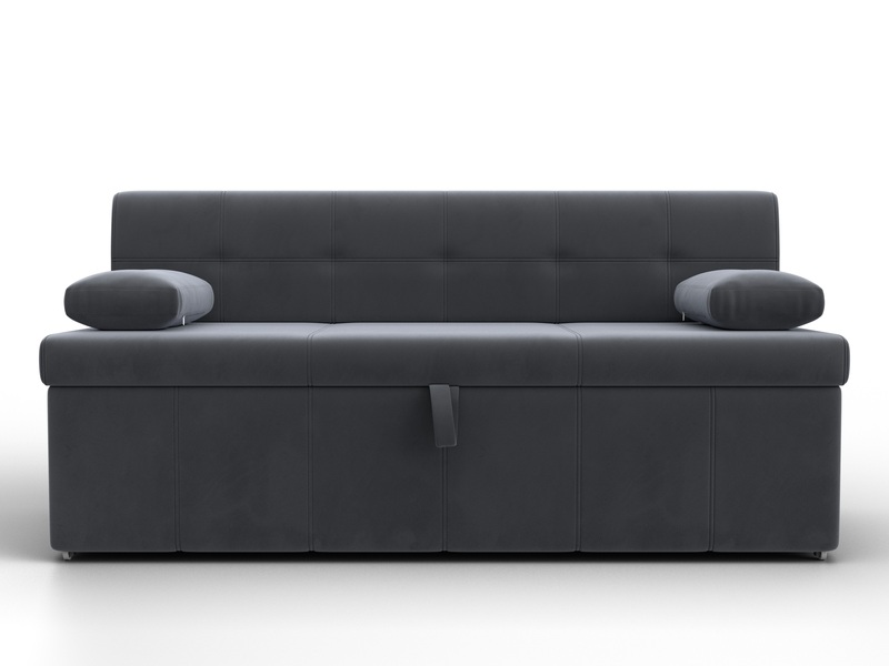 Диван кухонный прямой Лео, Велюр, SEVEN 17 серый