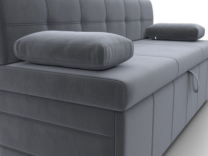 Диван кухонный прямой Лео, Велюр, SEVEN 17 серый