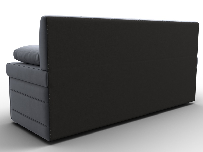 Диван кухонный прямой Лео, Велюр, SEVEN 17 серый