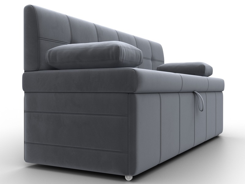 Диван кухонный прямой Лео, Велюр, SEVEN 17 серый