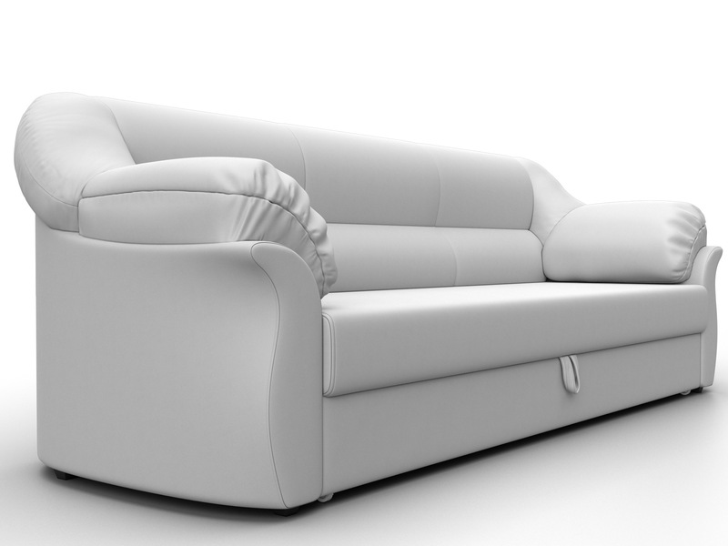 Диван прямой Карнелла, Экокожа, Белый