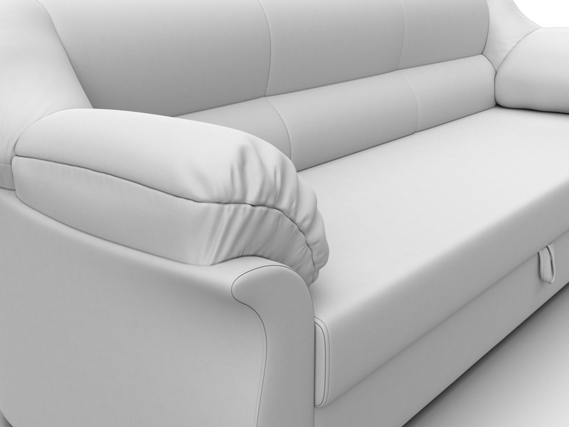 Диван прямой Карнелла, Экокожа, Белый