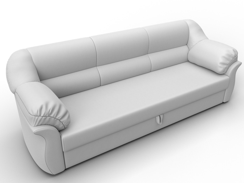 Диван прямой Карнелла, Экокожа, Белый