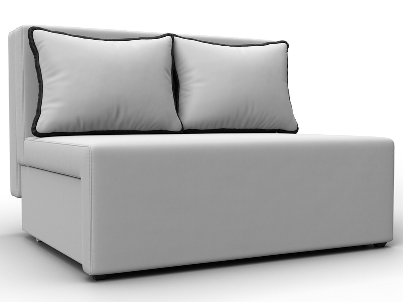 Диван прямой Лагуна, Экокожа, Белый;Черный