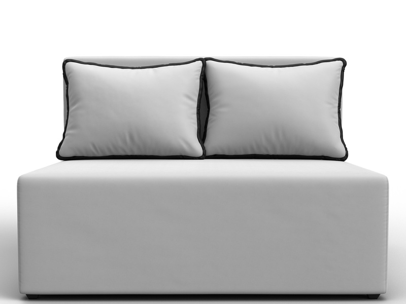 Диван прямой Лагуна, Экокожа, Белый;Черный