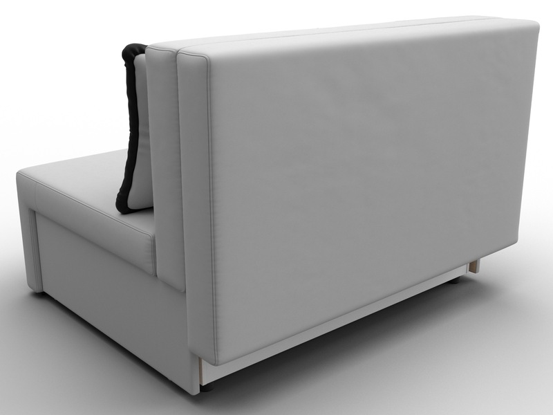 Диван прямой Лагуна, Экокожа, Белый;Черный