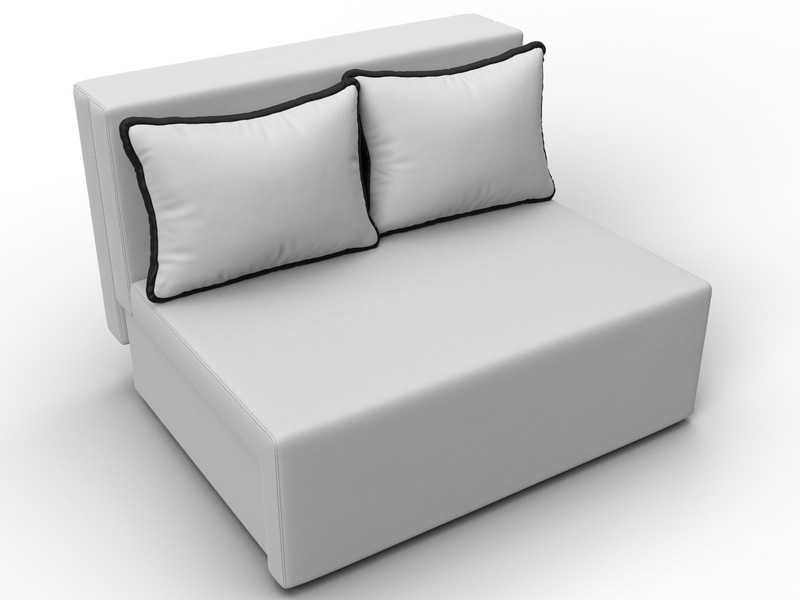 Диван прямой Лагуна, Экокожа, Белый;Черный