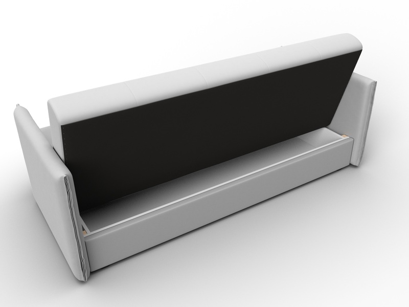 Диван-книжка Лига-018, Экокожа, Белый