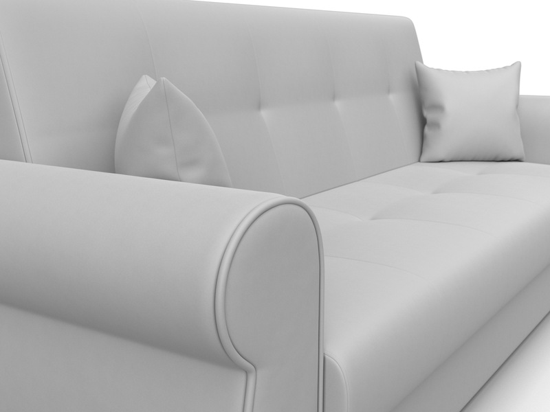 Диван-книжка Лига-019, Экокожа, Белый