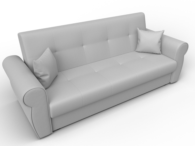 Диван-книжка Лига-019, Экокожа, Белый