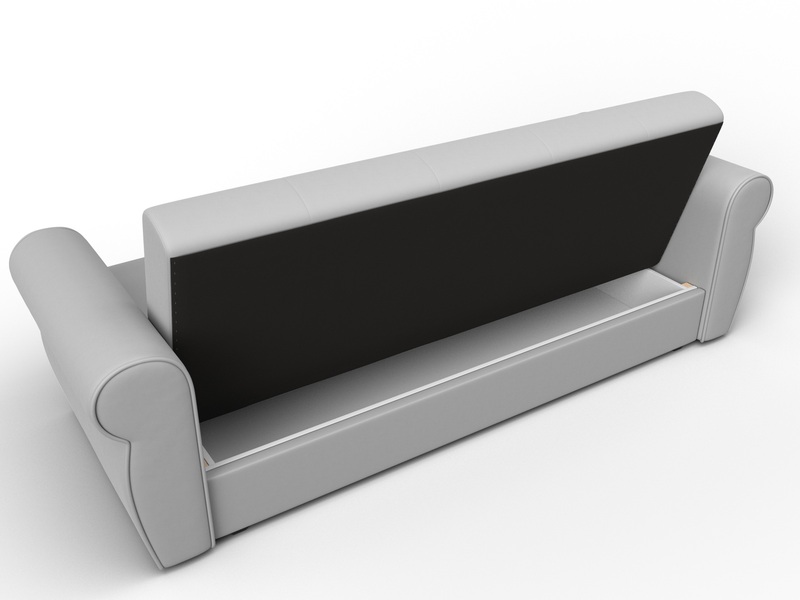 Диван-книжка Лига-019, Экокожа, Белый