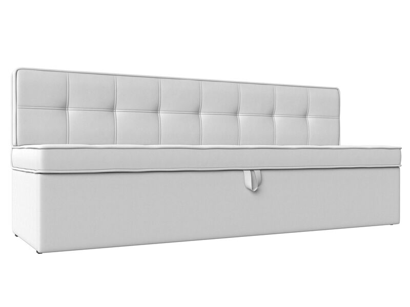 Диван кухонный прямой Техас, Экокожа, Белый