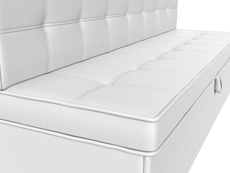 Диван кухонный прямой Техас, Экокожа, Белый