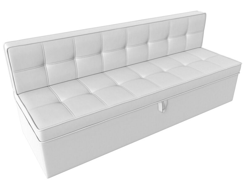 Диван кухонный прямой Техас, Экокожа, Белый