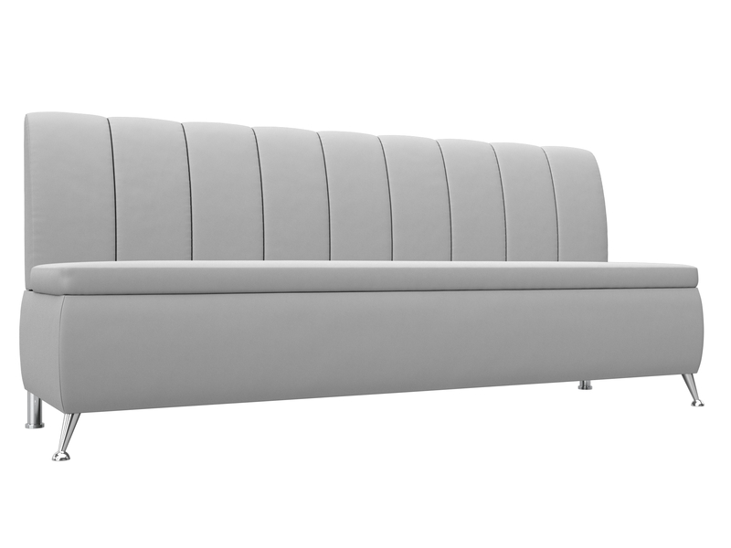 Диван кухонный прямой Кантри, Экокожа, Белый