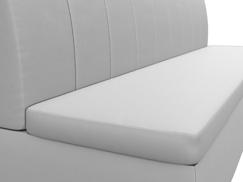 Диван кухонный прямой Кантри, Экокожа, Белый