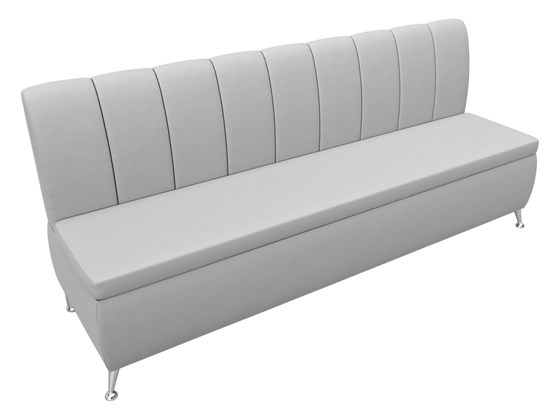 Диван кухонный прямой Кантри, Экокожа, Белый