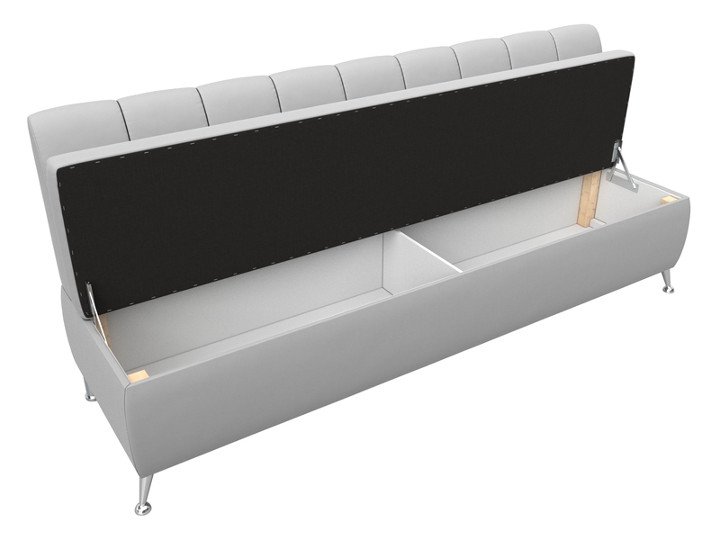 Диван кухонный прямой Кантри, Экокожа, Белый