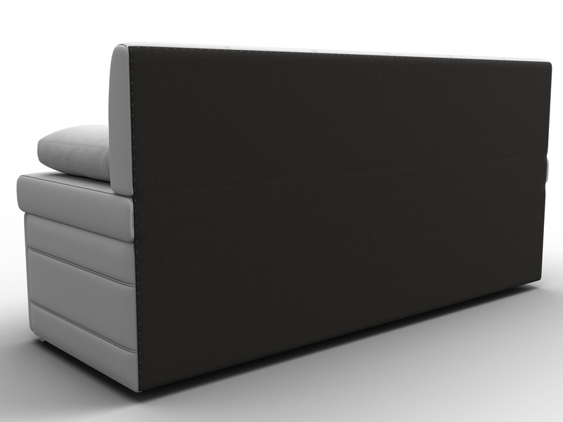 Диван кухонный прямой Лео, Экокожа, Белый