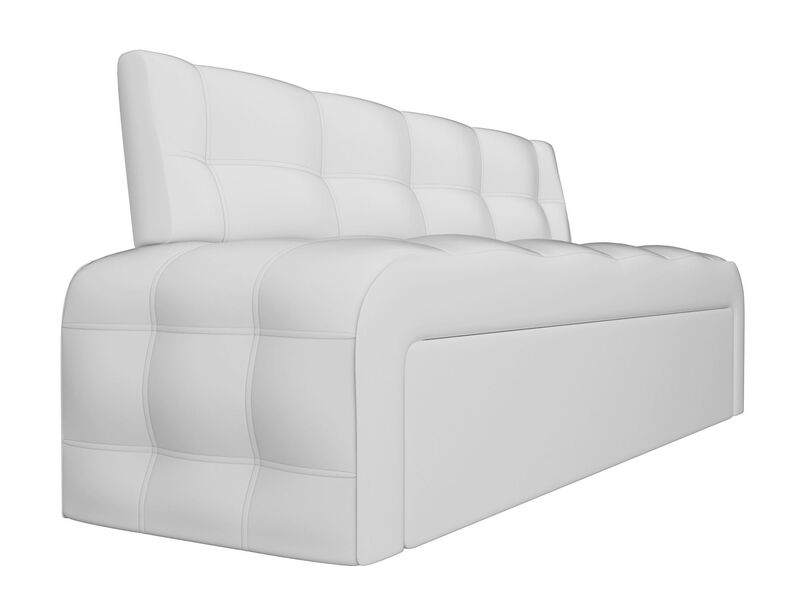 Диван кухонный прямой Люксор, Экокожа, Белый