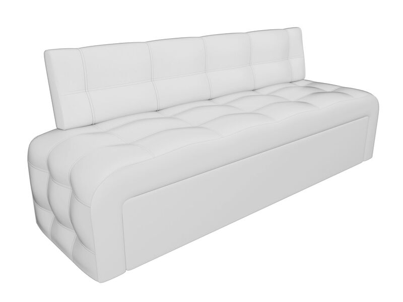 Диван кухонный прямой Люксор, Экокожа, Белый