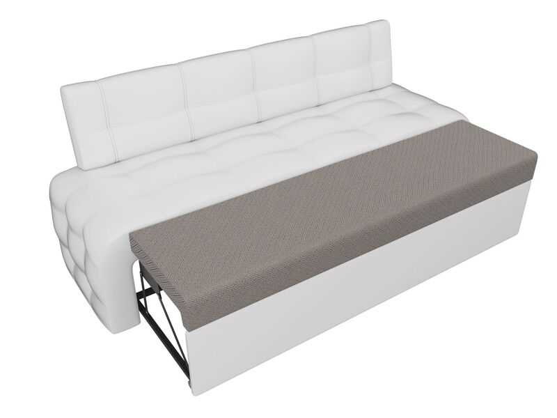 Диван кухонный прямой Люксор, Экокожа, Белый