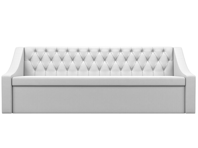 Диван кухонный прямой Мерлин, Экокожа, Белый