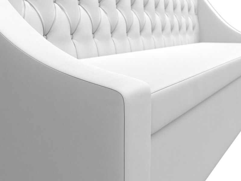 Диван кухонный прямой Мерлин, Экокожа, Белый