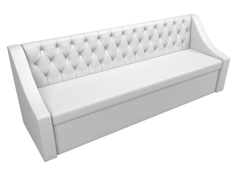 Диван кухонный прямой Мерлин, Экокожа, Белый