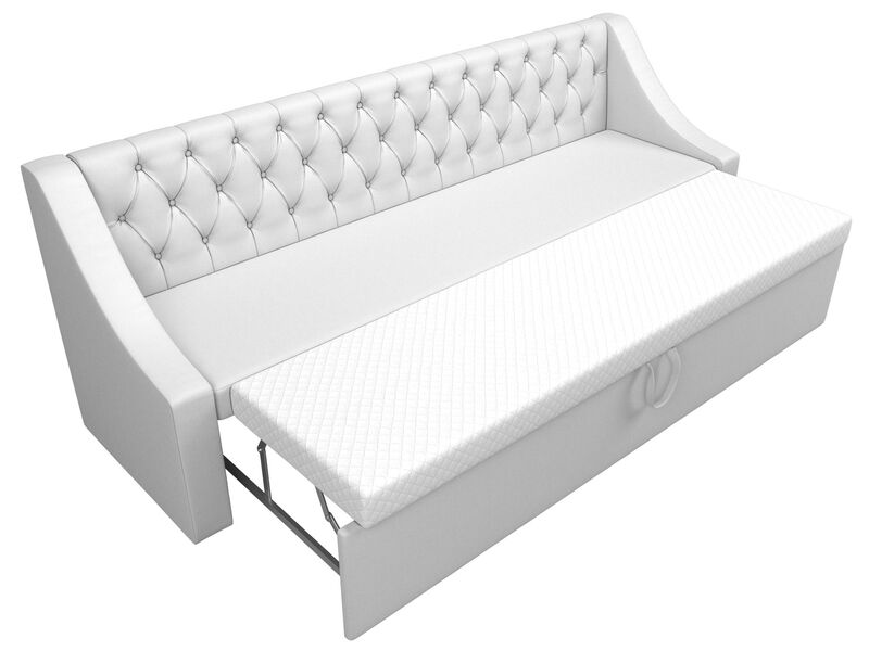 Диван кухонный прямой Мерлин, Экокожа, Белый