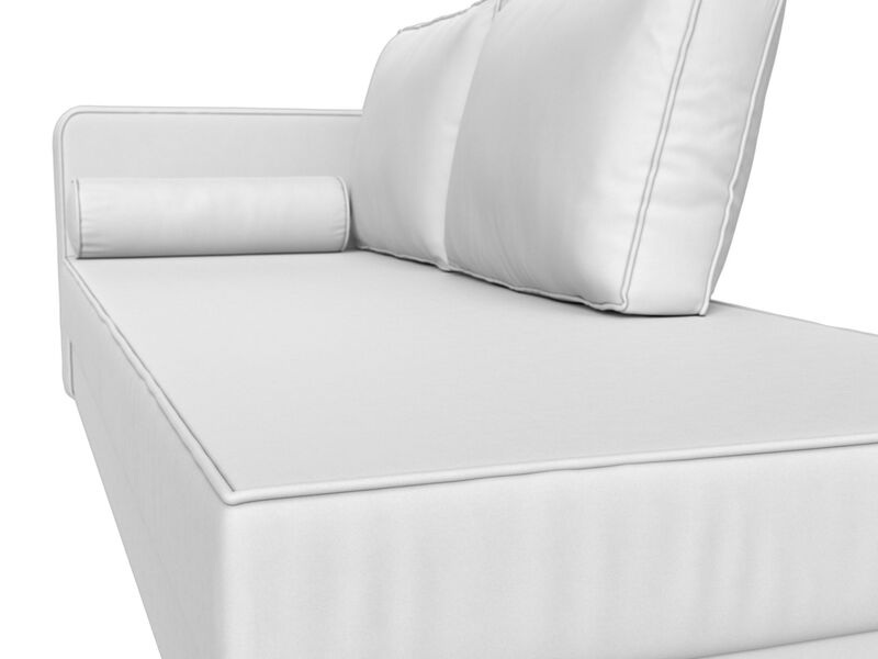 Кушетка Прайм левая, Экокожа, Белый