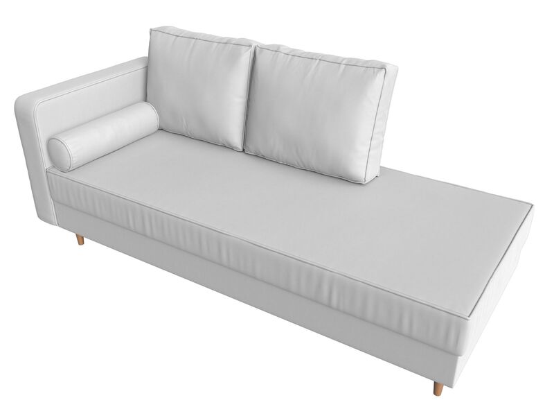 Кушетка Прайм левая, Экокожа, Белый