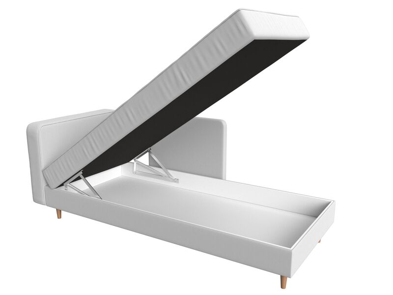 Кушетка Прайм левая, Экокожа, Белый