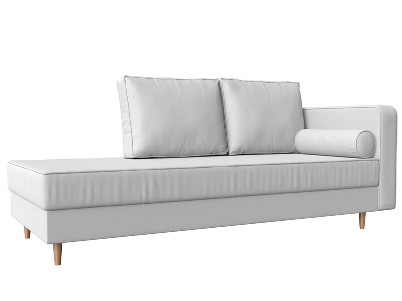 Кушетка Прайм правая, Экокожа, Белый