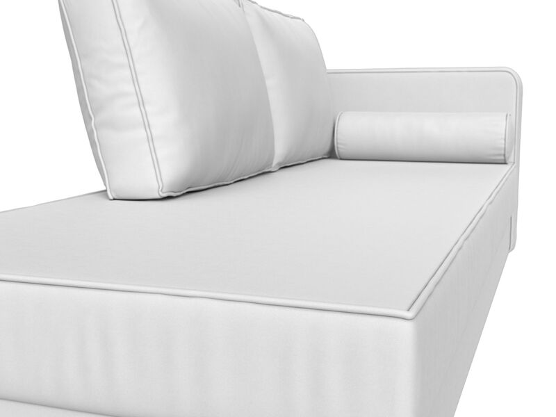 Кушетка Прайм правая, Экокожа, Белый